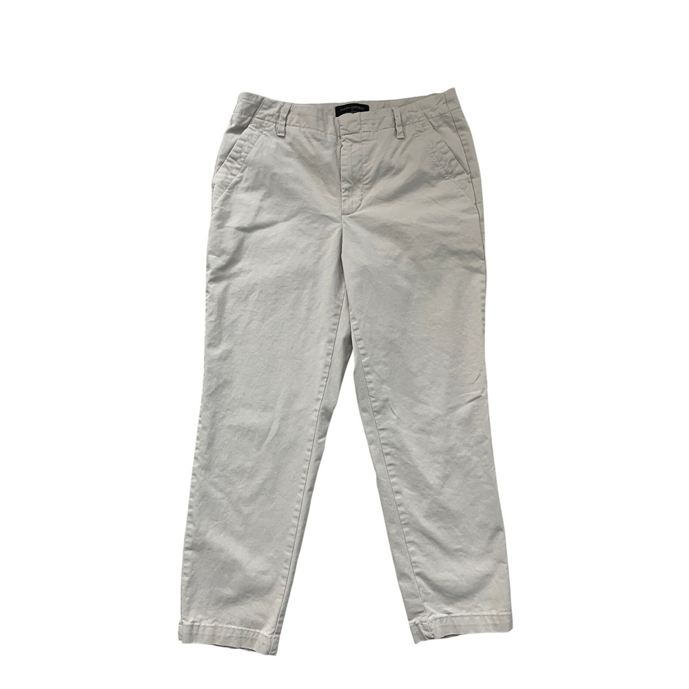 Banana Republic Slim-Fit Authentic Chino Pants Beige Petite 4‎ 4P Tapered Cotton